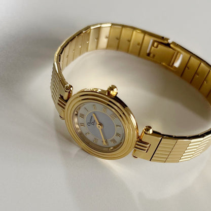 Dior 1990s Round Dial Gold Plated Watch
