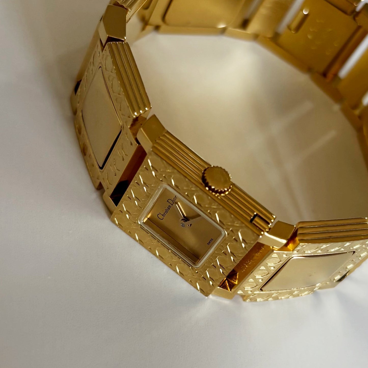 Dior 1990s La Parisienne Interchangeable Strap Gold Plated Watch
