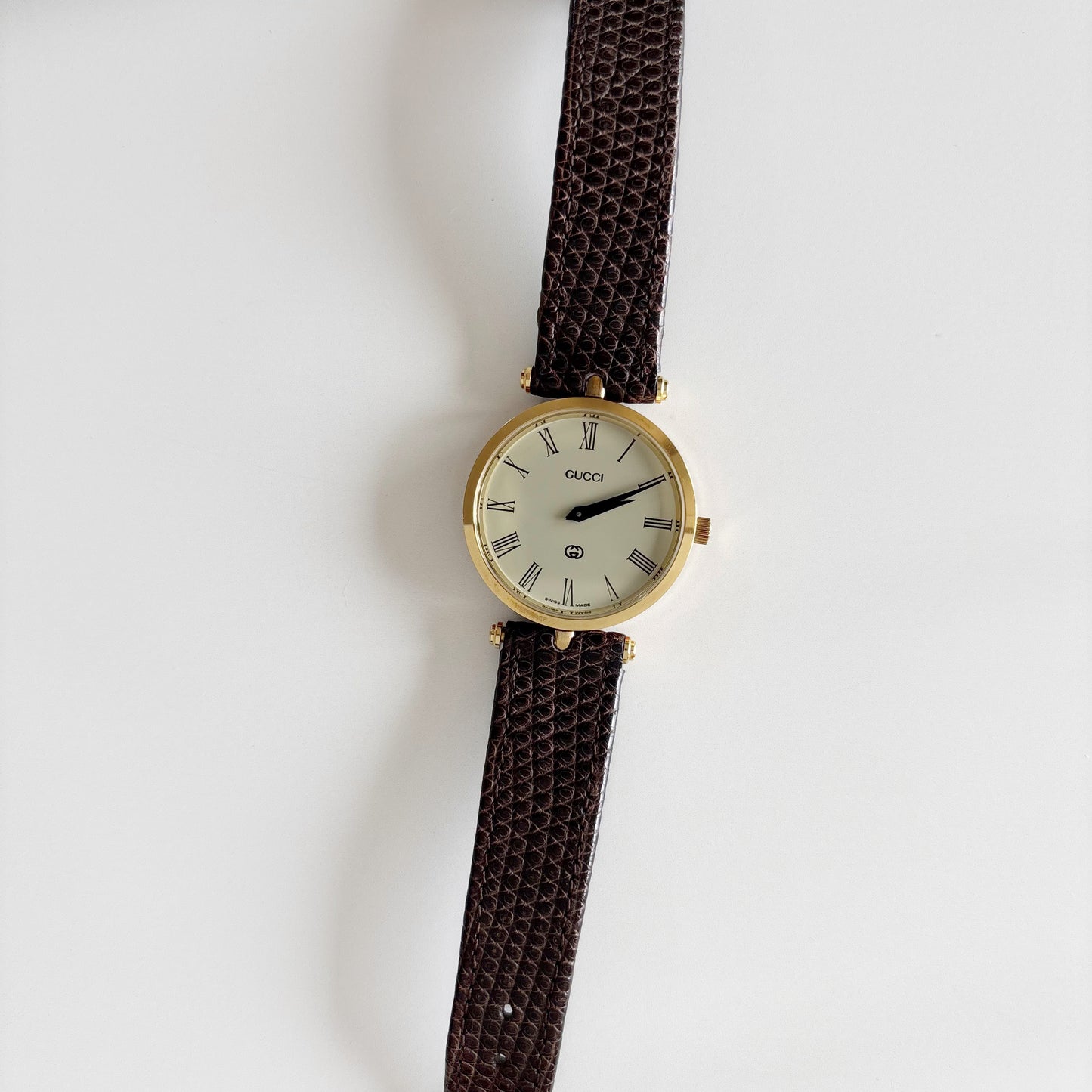Gucci 1980s Sherry Round Dial Gold Plated Watch (Large)