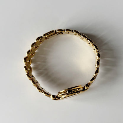 Fendi 1990s Seashell Round Dial Gold Plated Watch