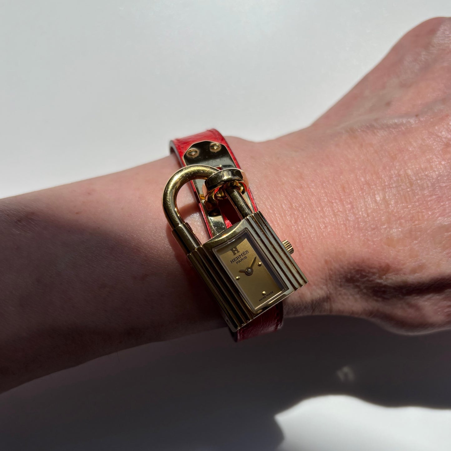 Hermes 1990s Kelly Gold Plated Watch
