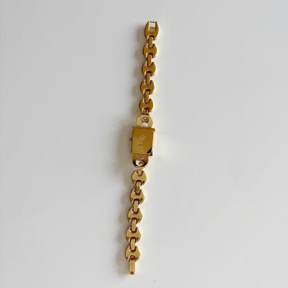 Gucci 1990s Interchangeable Strap Gold Plated Watch with 3 straps, case