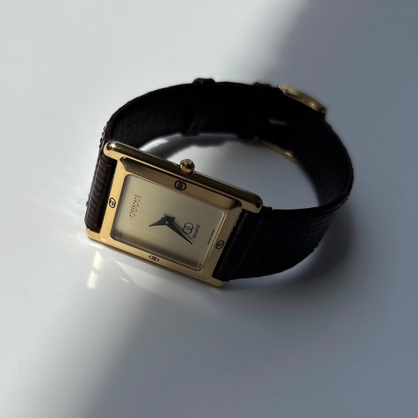 Gucci 1980s Tank Gold Plated Watch (Large)