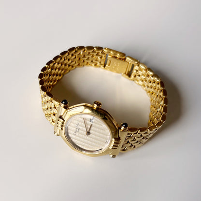 Dior 1990s CD Logo Octagon Gold Plated Watch