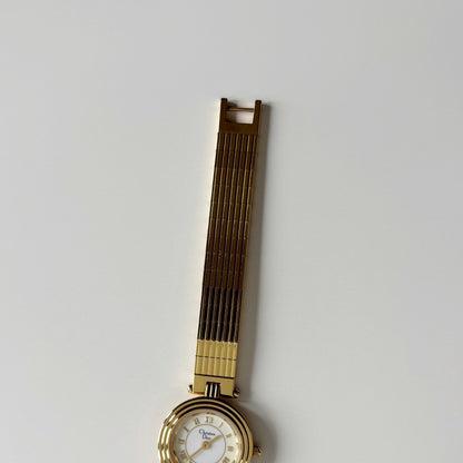 Dior 1990s Round Dial Gold Plated Watch