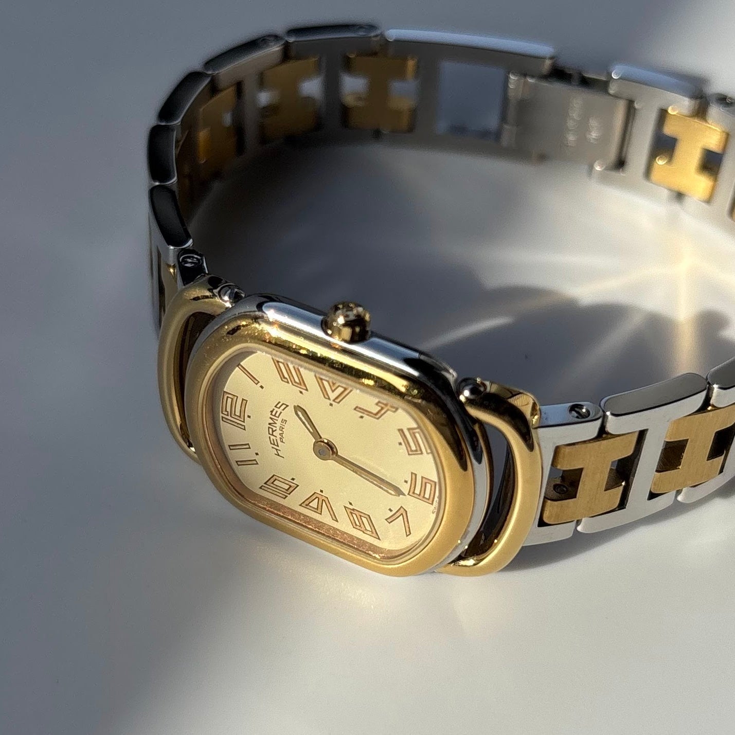 Hermes 1990s Rallye Two Tone Watch