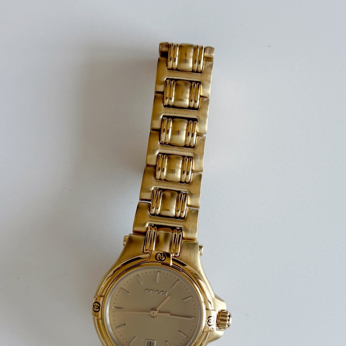 Gucci 1990s Date Gold Plated Watch