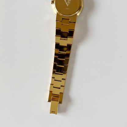 Gucci 1990s Round Dial Gold Plated Watch