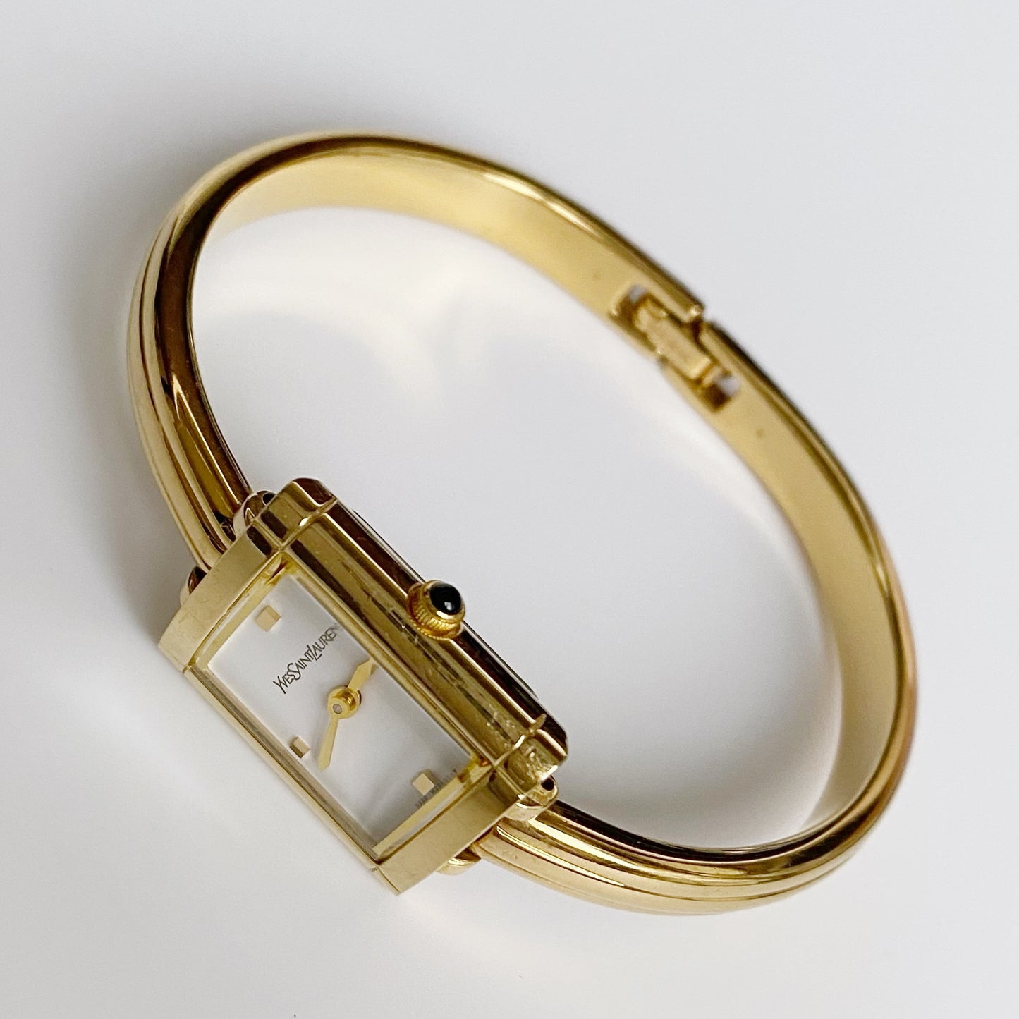 Yves Saint Laurent 1990s Gold Plated Bangle Watch