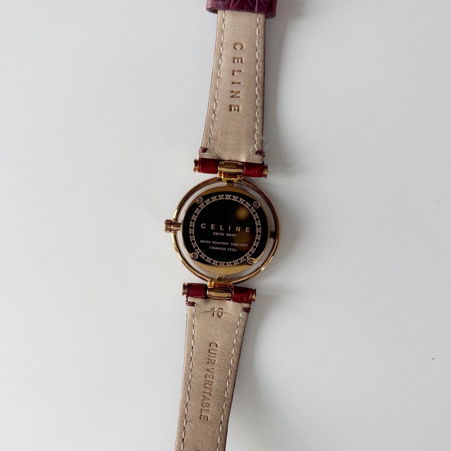 Celine Early 2000s  Round Dial Gold Plated Watch