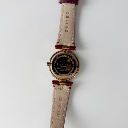 Celine Early 2000s  Round Dial Gold Plated Watch