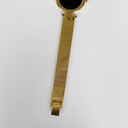 Dior 1990 Black Dial Gold Plated Watch (Women's)