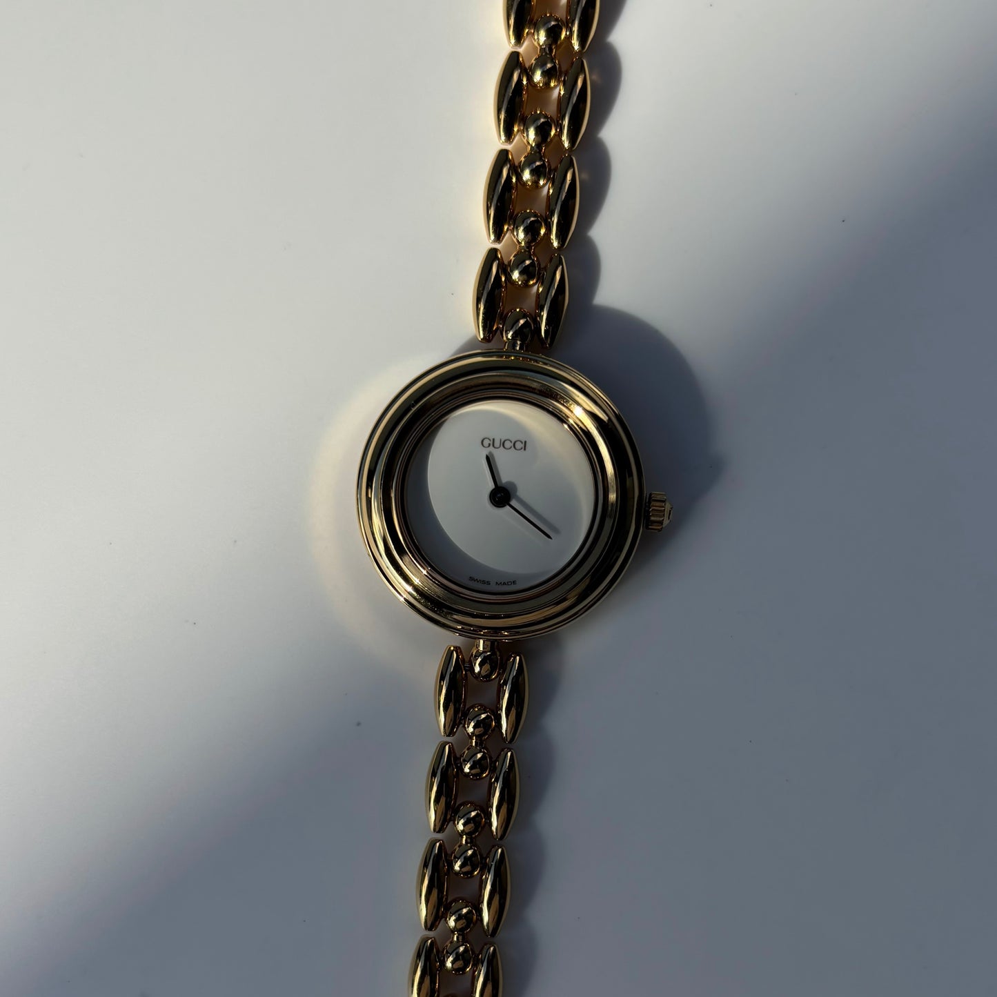 Gucci 1990s Interchangeable Bezel Gold Plated Watch with 6 bezels, case (160mm)