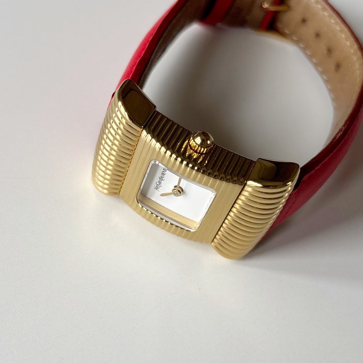 Yves Saint Laurent 1990s Ribbon Gold Plated Watch