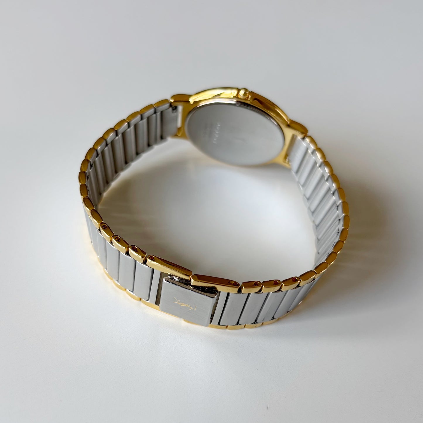 Yves Saint Laurent 1990s Round Dial Gold Plated Two Tone watch (Large)