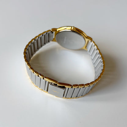 Yves Saint Laurent 1990s Round Dial Gold Plated Two Tone watch (Large)