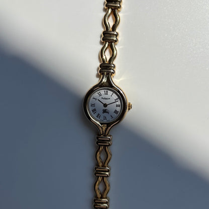 Burberry 1990s Round Dial Gold Plated Watch