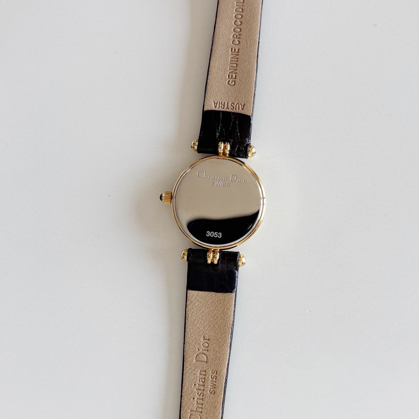 Dior 1990s Seashell Round Dial Gold Plated Watch