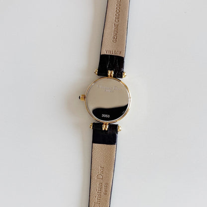 Dior 1990s Seashell Round Dial Gold Plated Watch