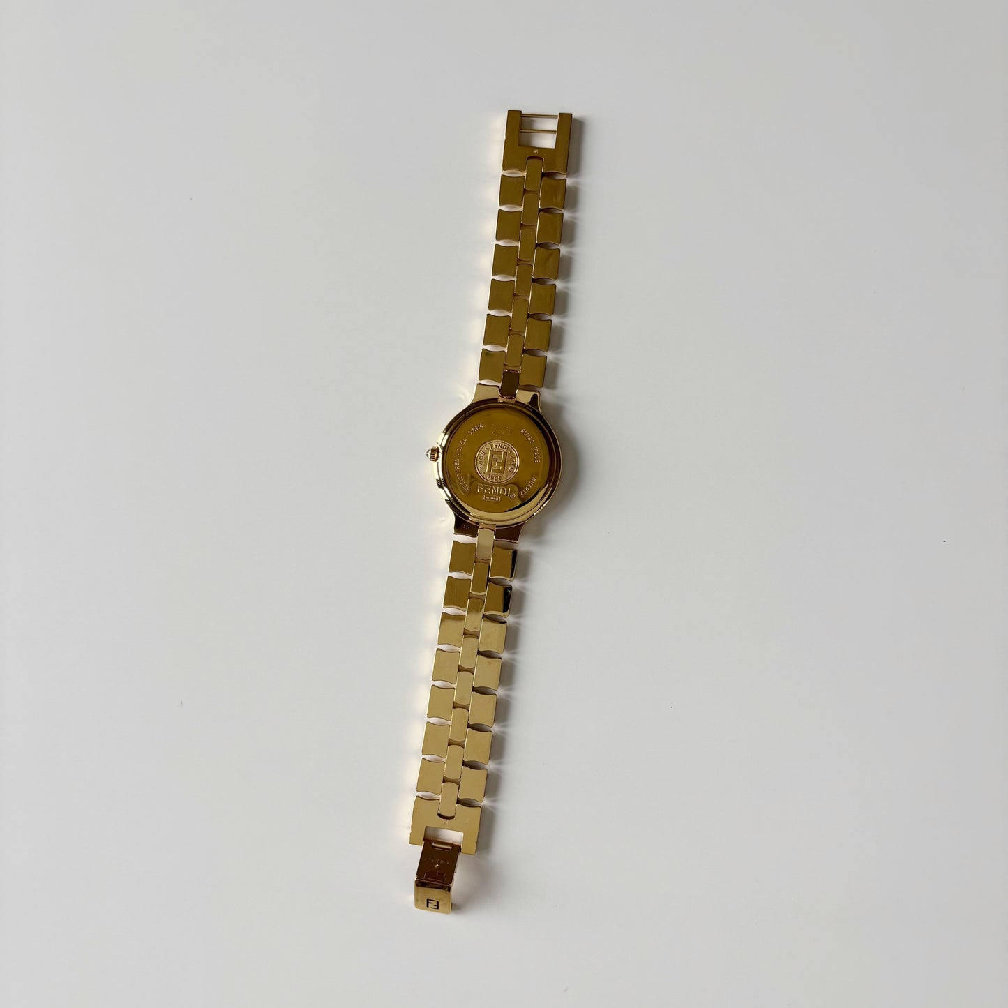 Fendi 1990s Date Round Dial Gold Plated Watch (Large)