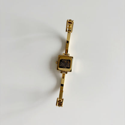 Gucci 1990s Square Dial Gold Plated Bangle Watch (Small)
