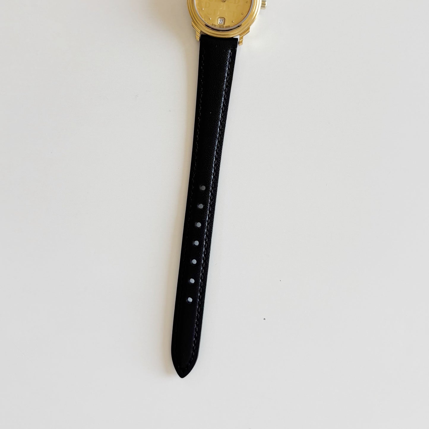 Dior 1990s Round Dial Date Gold Plated Watch