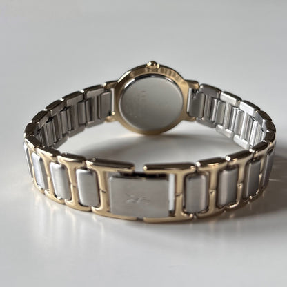 Yves Saint Laurent 1990s Round Dial Two Tone Gold Plated Watch