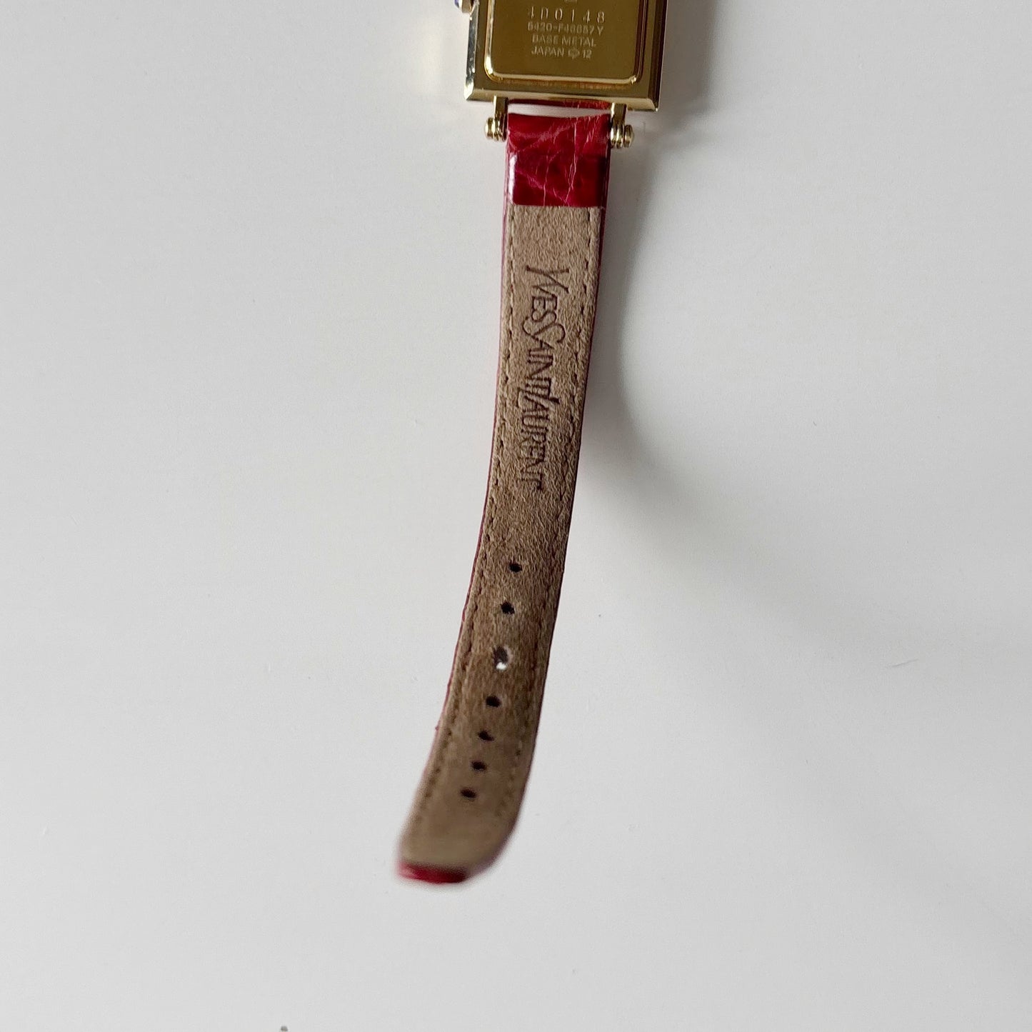 Yves Saint Laurent 1990s Square Dial Gold Plated Watch