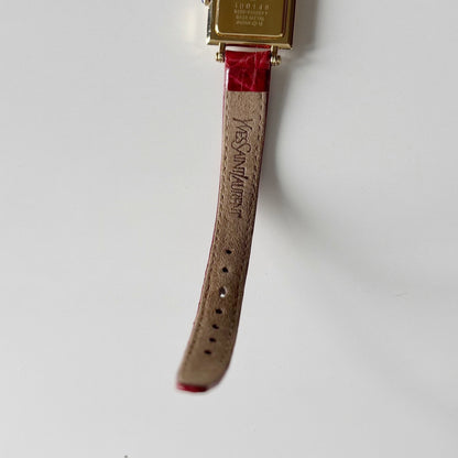 Yves Saint Laurent 1990s Square Dial Gold Plated Watch