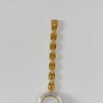 Gucci 1990s Interchangeable Bezel Gold Plated Watch with 6 bezels, case (165mm)
