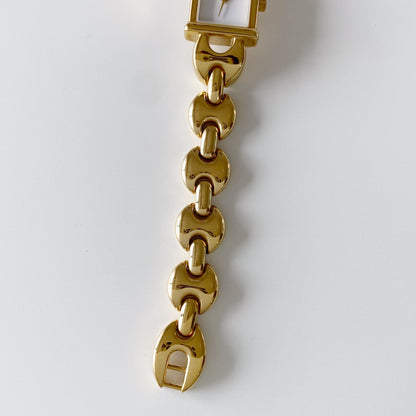 Gucci 1990s Interchangeable Belt Gold Plated Watch with 3 straps, case