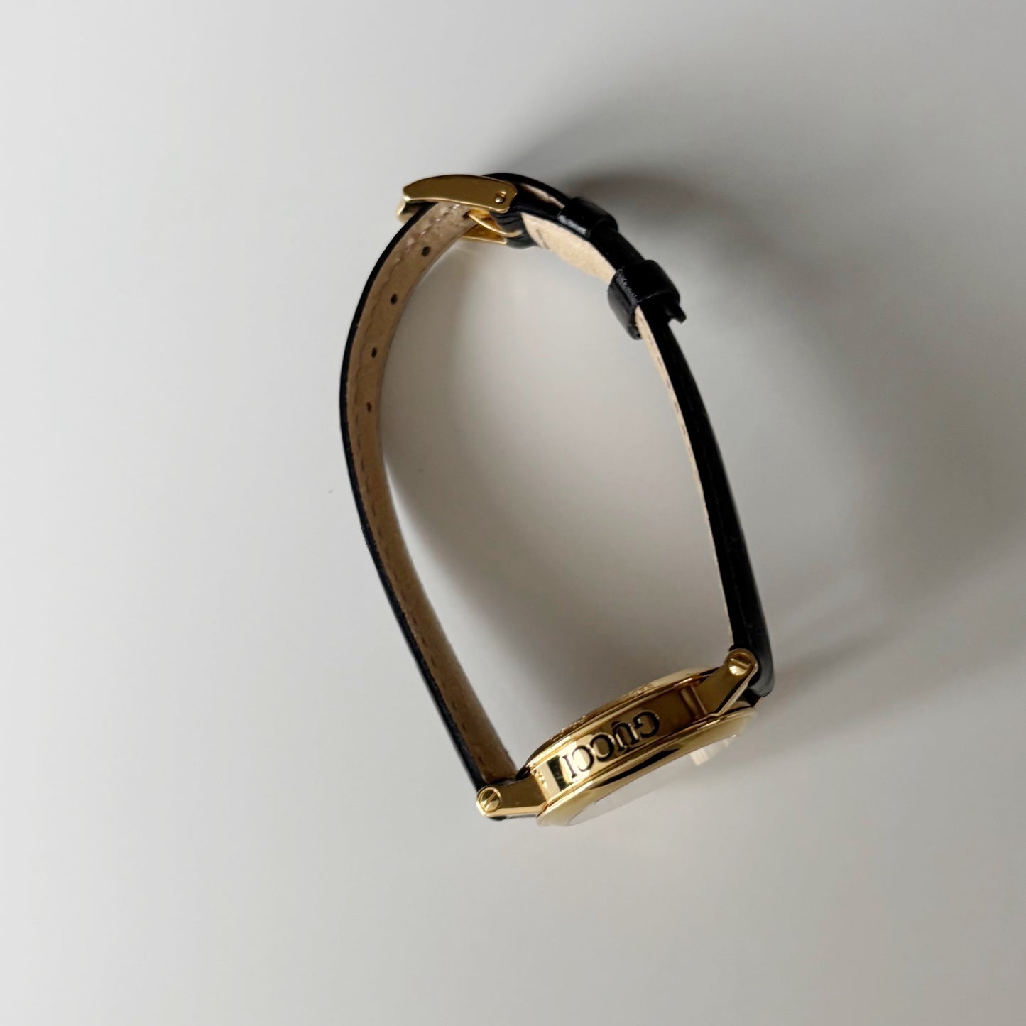 Gucci 1990s Date Round Dial Gold Plated Watch