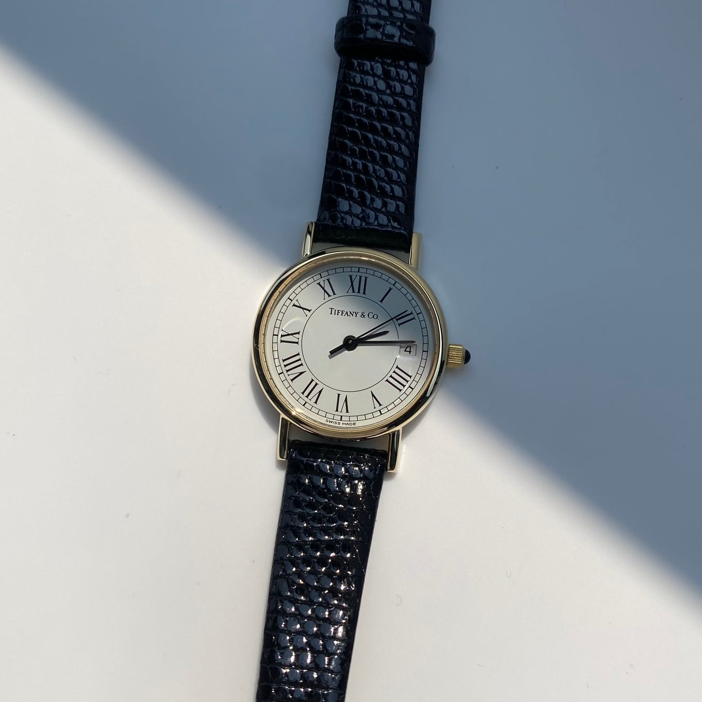 Tiffany 1990s 14K Solid Gold Round Watch
