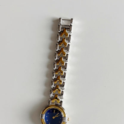 Yves Saint Laurent 1990s Round Dial Two Tone Watch