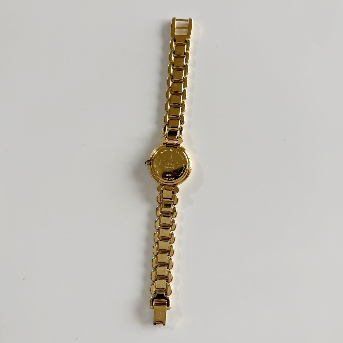 Fendi 1990s Seashell Dial Gold Plated Watch