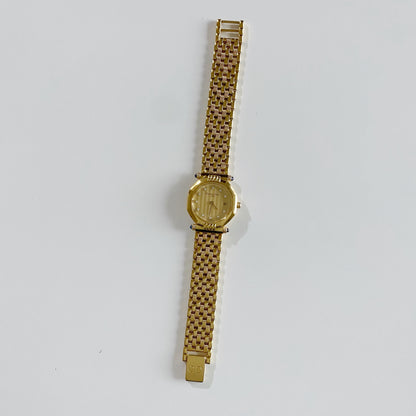 Dior 1990s Octagon Gold Plated Watch