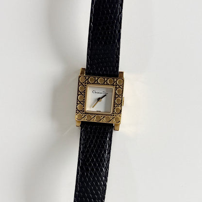 Dior 1990s La Parisienne Interchangeable Strap Gold Plated Watch with 3 straps, case
