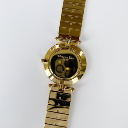 Dior 1990s Gold Plated Round Watch