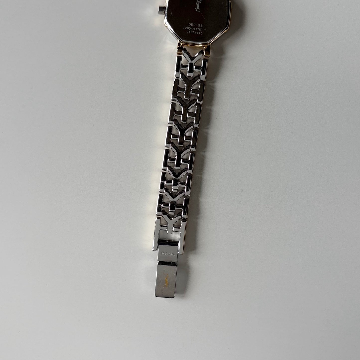 Yves Saint Laurent 1990s Octagon Gold Plated Two Tone Watch