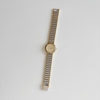 Yves Saint Laurent 1990s Round Dial Two Tone Watch