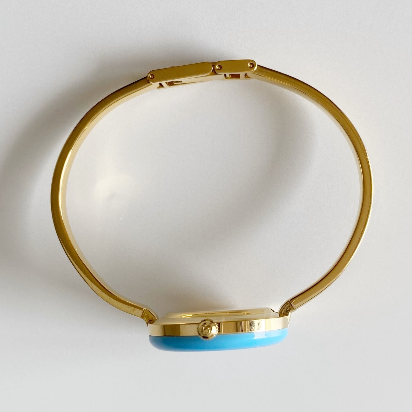 Gucci 1990s Interchangeable Bezel Gold Plated Bangle Watch with 12 bezels, case