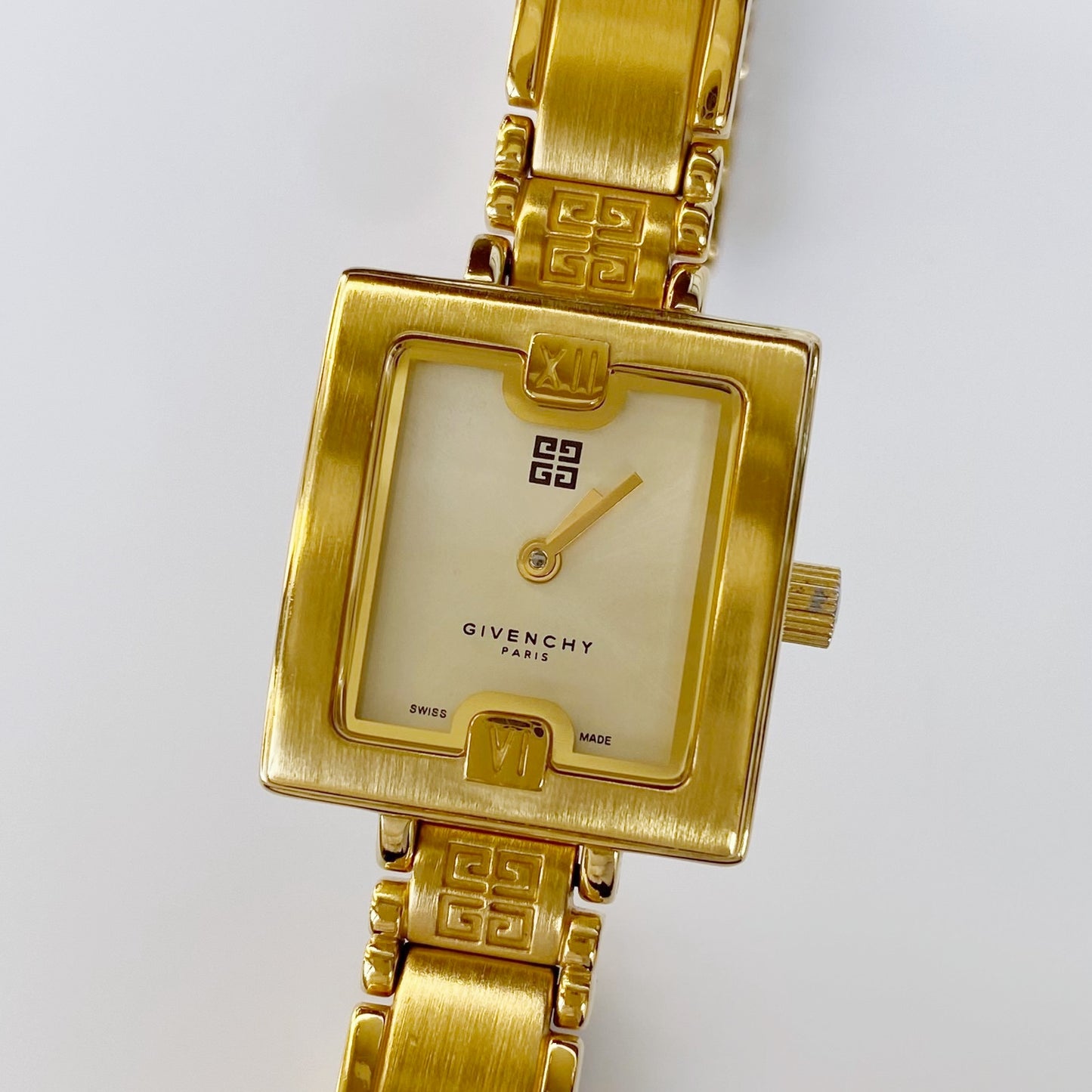 Givenchy 1990s Square Gold Plated Watch