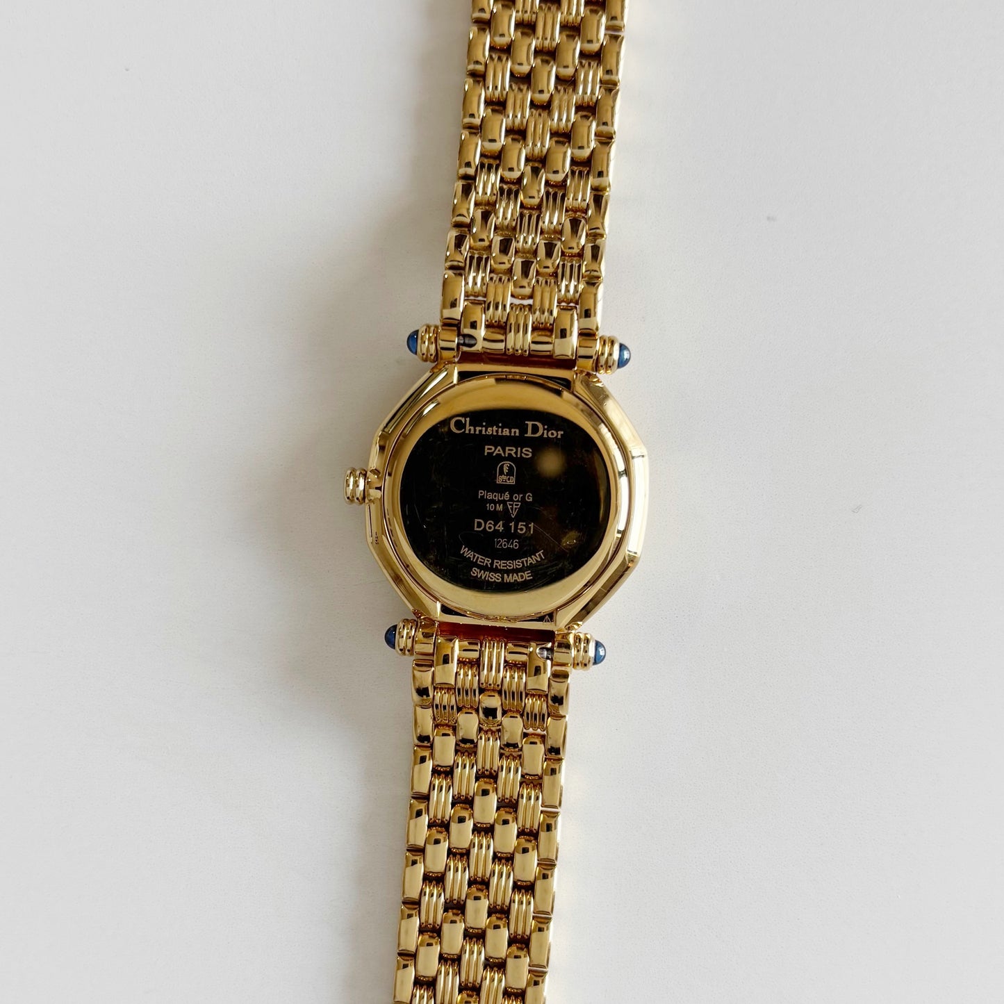 Dior 1990s Octagon Dial Gold Plated Watch