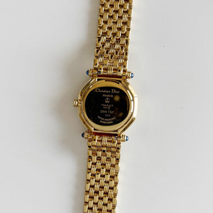 Dior 1990s Octagon Dial Gold Plated Watch