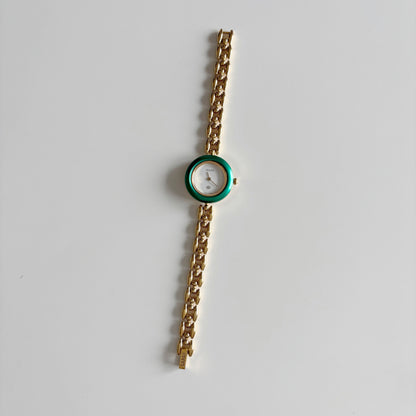 Gucci 1990s Interchangeable Bezel Gold Plated Watch with 6 bezels, case (167mm)