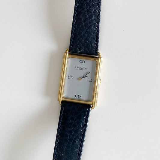 Dior 1990s CD Logo Tank Watch (Large)