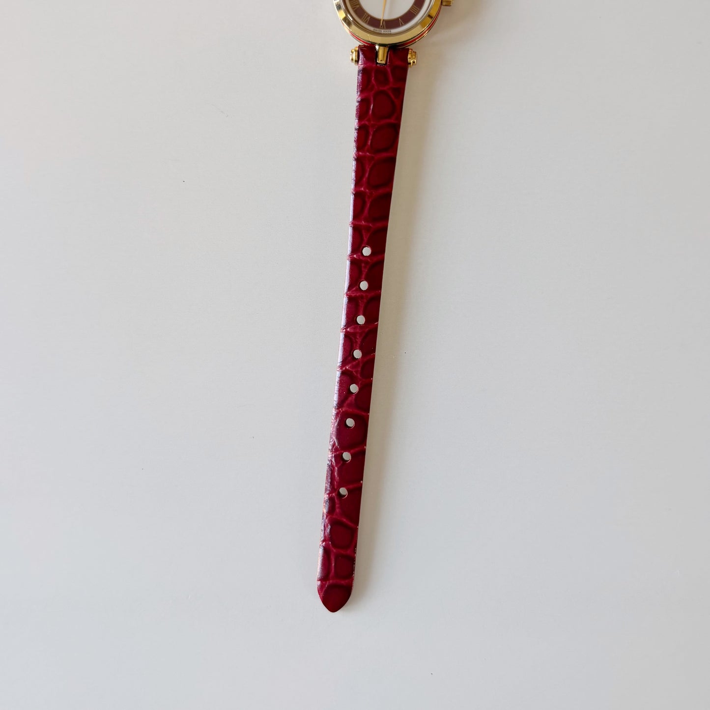 Gucci 1990s Round Dial Red Gold Plated Watch