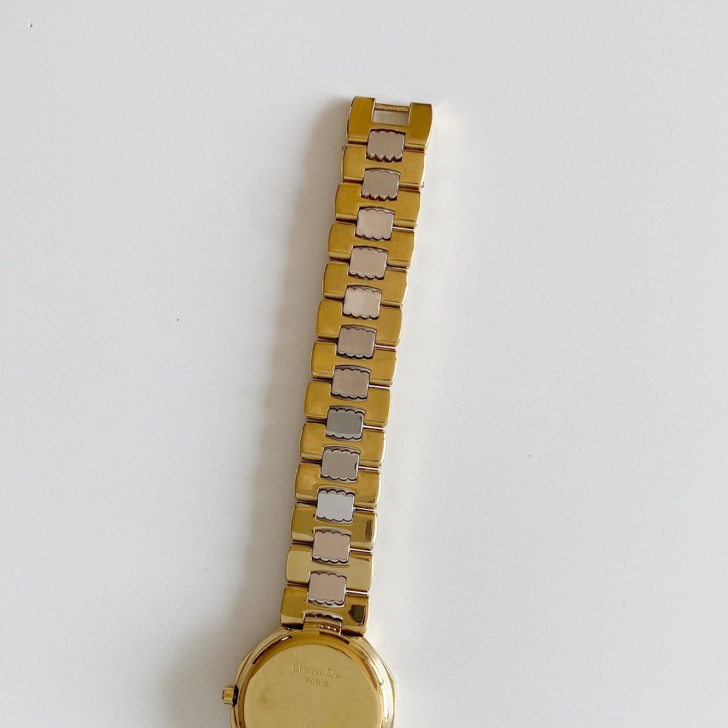 Dior 1990s Octagon Two Tone Gold Plated Watch