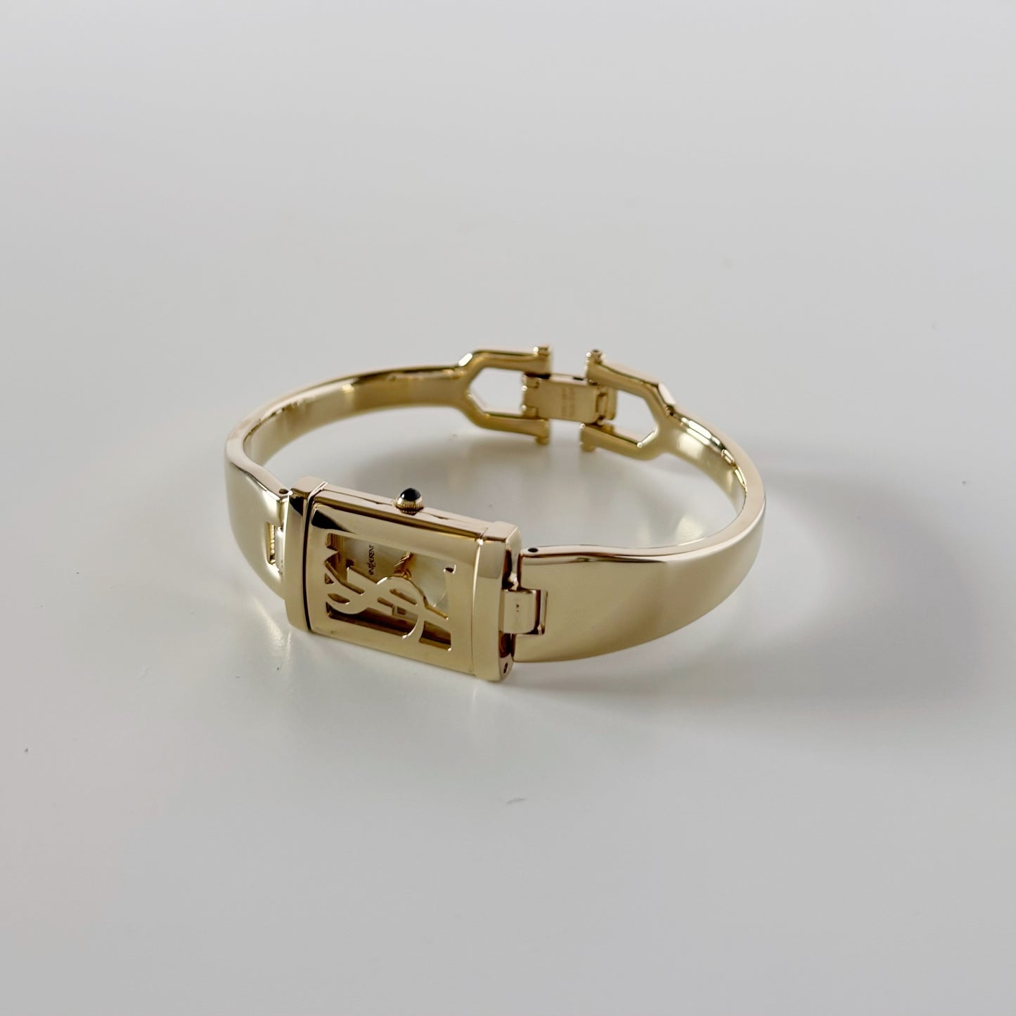 Yves Saint Laurent 1990s Peek-A-Boo Gold Plated Bangle Watch