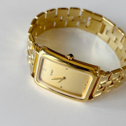 Fendi 1990s Tank Gold Plated Watch (Large)